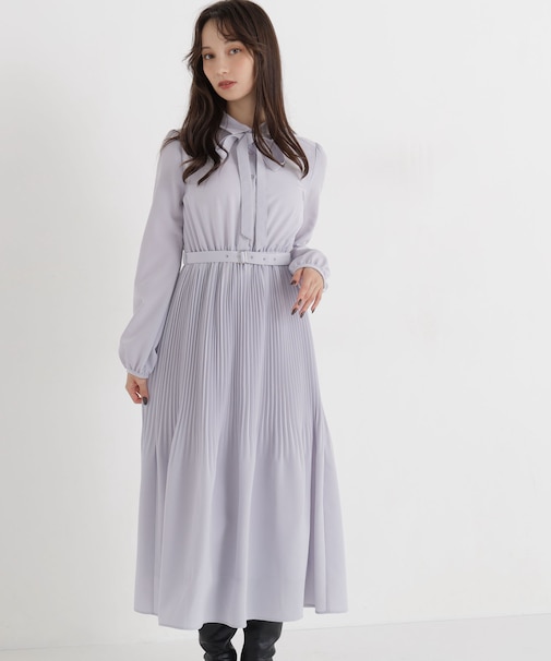 リボンタイプリーツワンピース