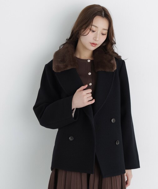 ファーカラーハーフPコート 26AW