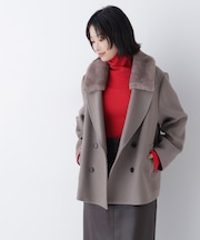 ファーカラーハーフPコート 26AW