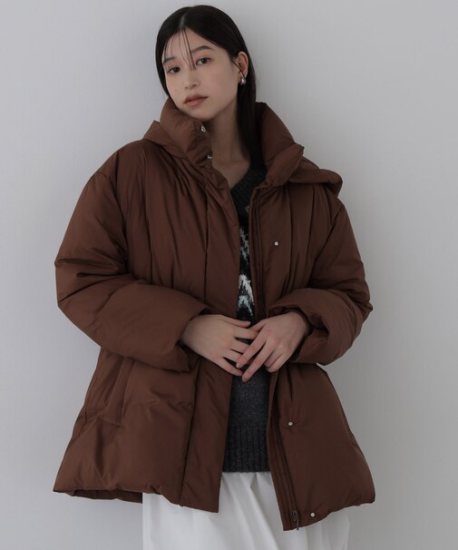 <マシンウォッシャブル><撥水機能>フーデットミドルダウン 26AW