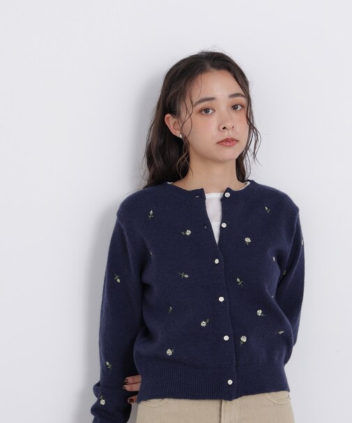 〈N.〉ローズ刺繍カーディガン 26AW