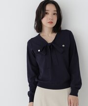 天竺ボウタイニット