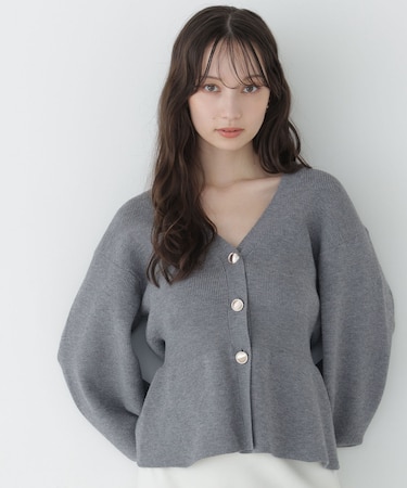 <WEB限定>ペプラムフォルムカーディガン