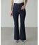 【4サイズ展開XS-L] 内スリットベルボトムデニムパンツ
