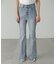 【4サイズ展開XS-L] 内スリットベルボトムデニムパンツ