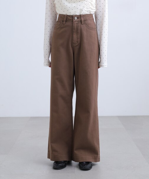 【4サイズ展開XS-L] ベーシックワイドデニムパンツ