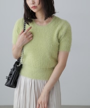 シャギー半袖ニット