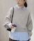 杢ストレッチ総針配色ステッチニット