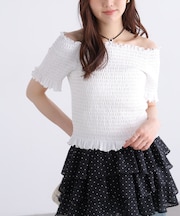 2wayオフショルシャーリングカットソー