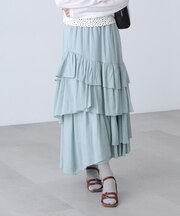 アシメフリルティアードスカート