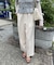 ウール調ワンタックワイドパンツ［切らずに履ける身長別サイズ／低身長／高身長／５サイズ５色／洗える／防シワ