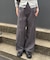 ウール調ワンタックワイドパンツ［切らずに履ける身長別サイズ／低身長／高身長／５サイズ５色／洗える／防シワ