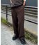 ウール調ワンタックワイドパンツ［切らずに履ける身長別サイズ／低身長／高身長／５サイズ５色／洗える／防シワ