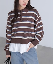 POLO BCS ボーダーポロニット