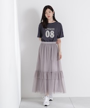 チュールティアードスカート
