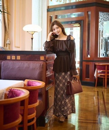 チェックナロースカート 25AW