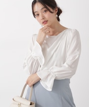 <ウォッシャブル>キャンディースリーブニュアンスブラウス 25AW