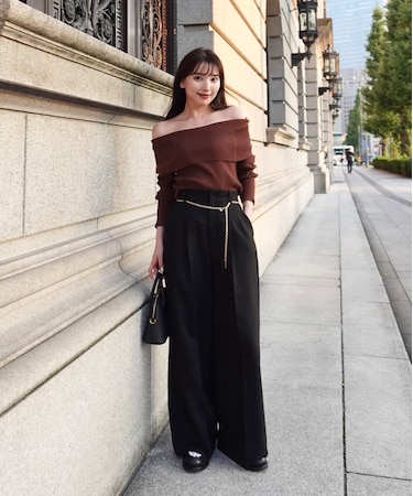 ＜谷川菜奈さん着用＞オフショルリブニット 25AW