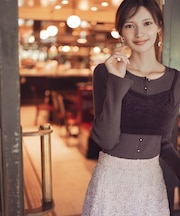 レイヤードキャミ付ニット 25AW