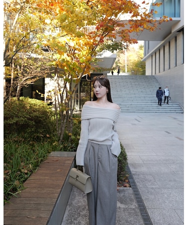ランダムリブオフショルニット 25AW
