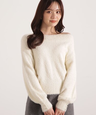 ミニシャギーオフショルニット 25AW