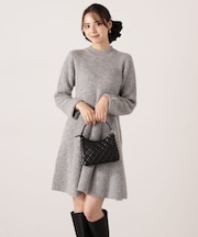 ウールブレンドラメ入りニットミニワンピース 25AW