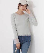 部分シアーフレアスリーブニットトップス　26SS