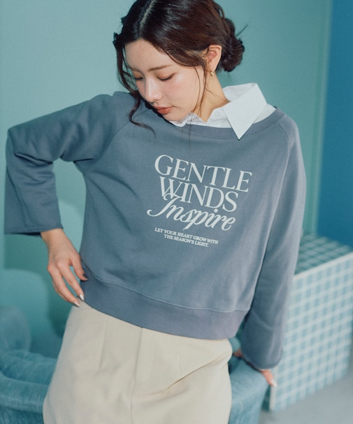 <ウォッシャブル>〈a/mie〉ラグランロゴトップス 26SS