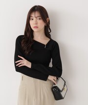 バー付きアシメリブニット 26SS