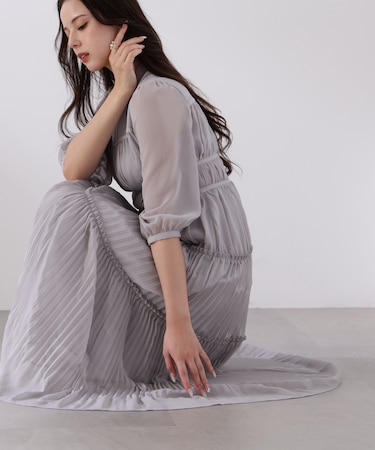 ＜L＞ピンタックロングワンピース　26SS