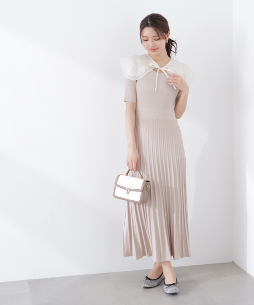 《EDIT COLOGNE》レースカラー2wayニットワンピース 26SS