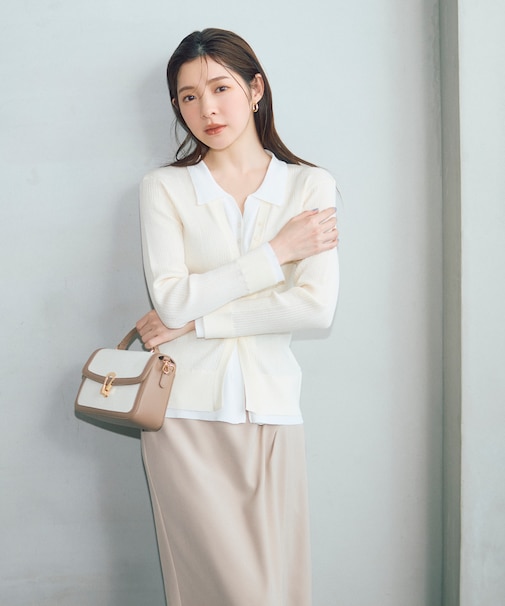 ＜今村朱里さんコラボ＞レイヤード風リブニット 26SS