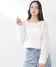 透かし編みボックスニット 26SS