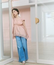 〈a/mie〉ハイウエストタックバギーパンツ 26SS