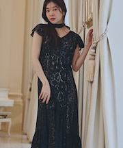 〈Lou Lou fee（ルルーフェ）〉タイ付きレースワンピース