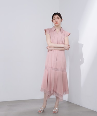 〈Lou Lou fee(ルルーフェ)〉レーストリムシャツワンピース