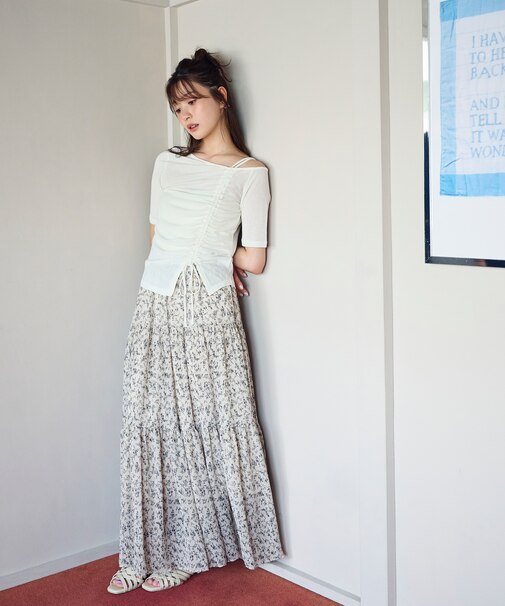 小花プリーツロングスカート26SS