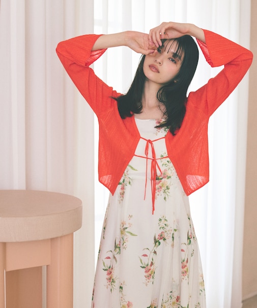 ＜中川紅葉さん着用＞シアーリブカーディガン