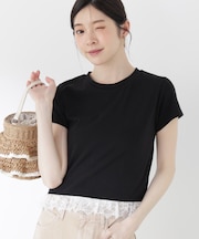 ＜青島心さん着用＞〈a／mie〉レースヘムTシャツ