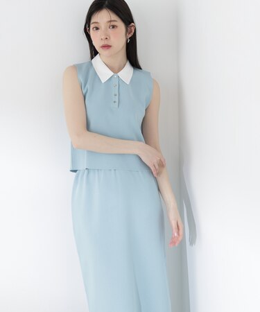 <青島心さん着用>衿ドッキングニットセットアップ