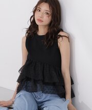 <EDIT COLOGNE>ドットチュールカットソー