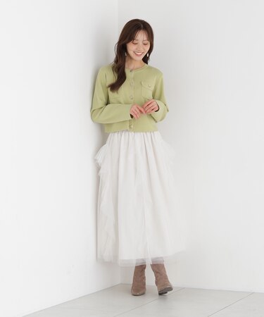 <中川紅葉さん着用>ラッフルチュールスカート