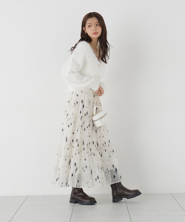 楊柳加工ティアードスカート