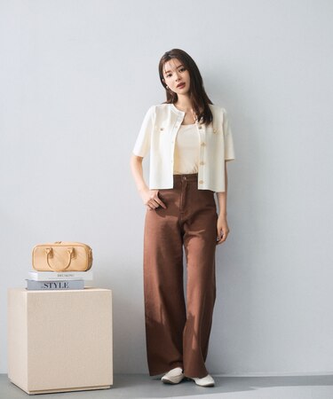 <a/mie>レースハイウエストワイドデニムパンツ 26AW