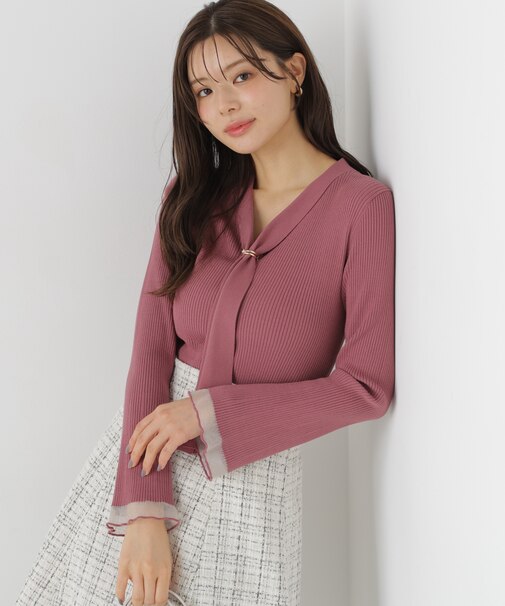 タイ付き部分シアーニット 26AW