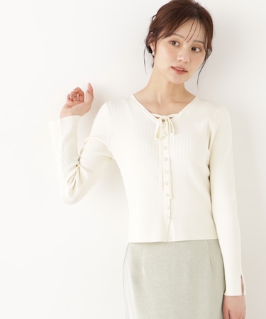 パール付きリボンニット 26AW