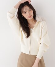 フェイクファー付きニットパーカー 26AW