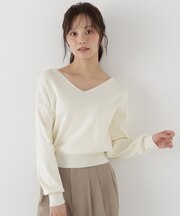 Vネック総針ニット 26AW