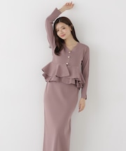 変形ペプラムニットセットアップ 26AW