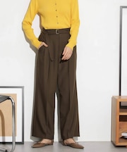 ベルト付きセミワイドツイルパンツ